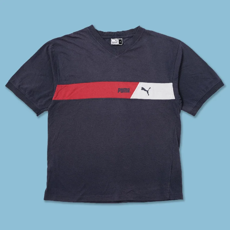 Vintage Puma V-Neck T-Shirt Large