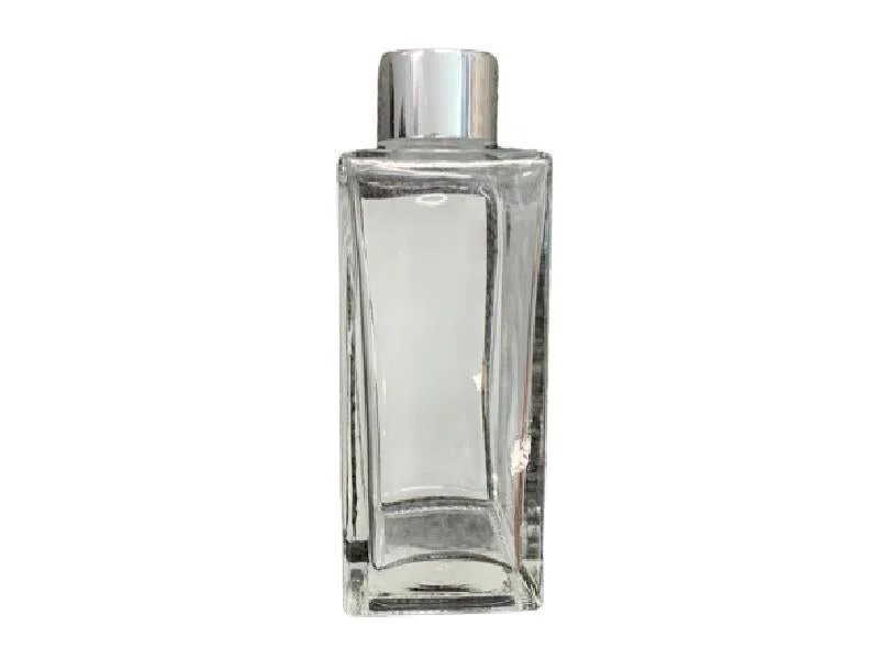 diffuser glass bottle (square  long  silver)