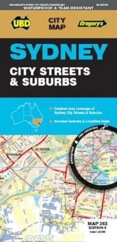 Sydney City Streets & Suburbs Map 262 8th ed waterproof