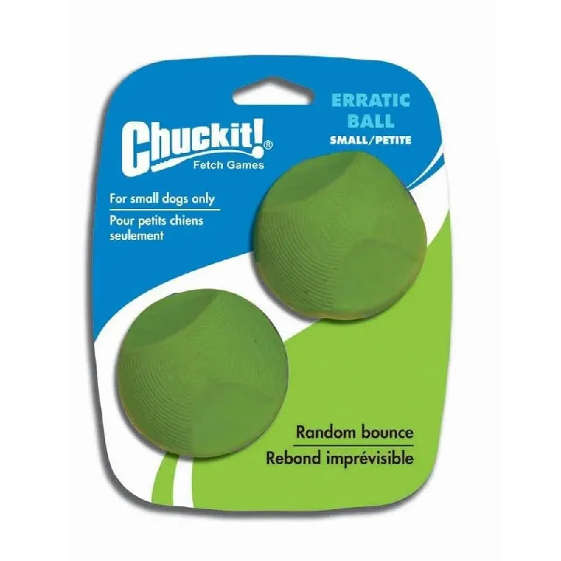 Chuckit!® Erratic Ball Dog Toys Green Color 2 Pack Medium