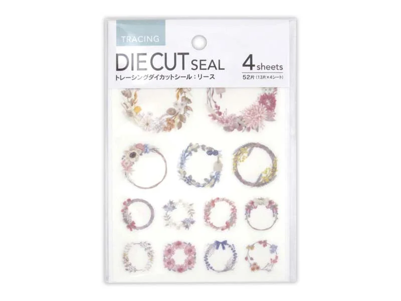 Tracing die cut sticker - wreath -  52 pcs. -