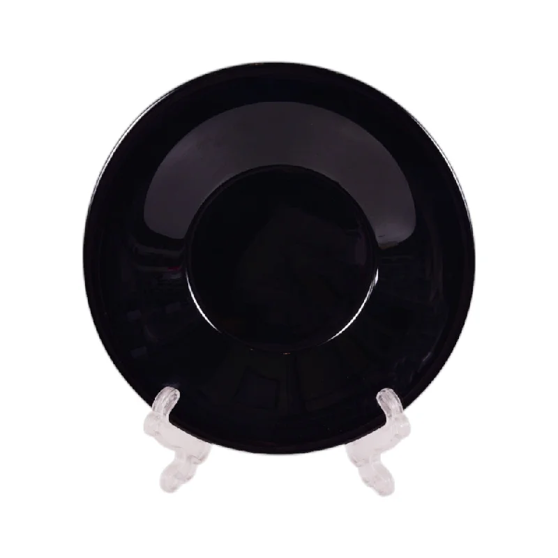 PLATE DEEP MANAL BLACK ROUND B0012