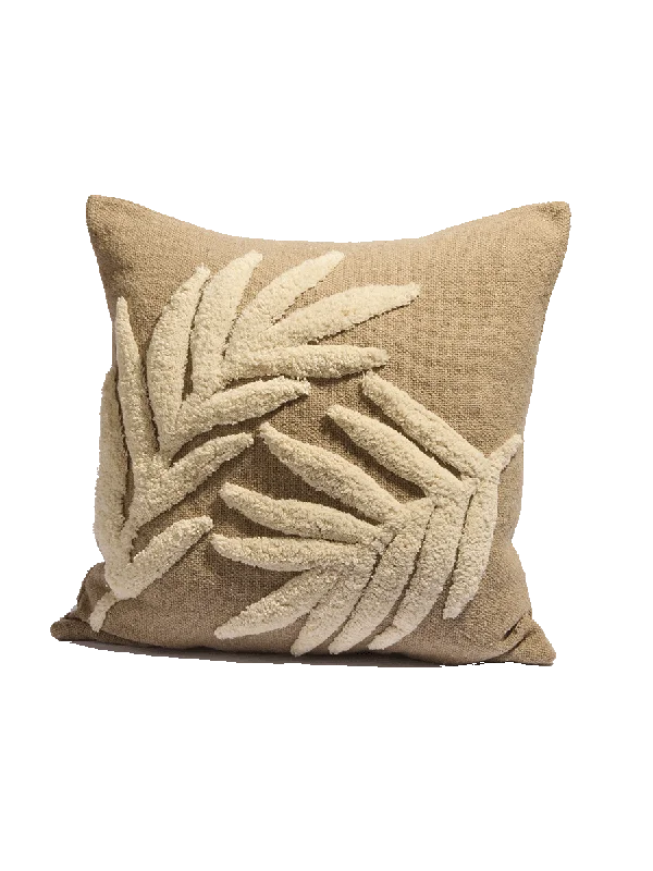 TAUPE LEAF TUFTED SCATTER COVER