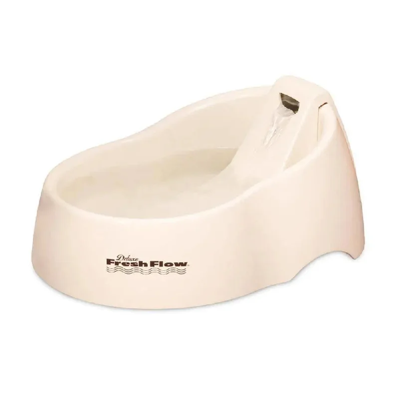 Petmate® Deluxe Fresh Flow Fountain For Cats Bleached Linen Color 50 Oz Medium