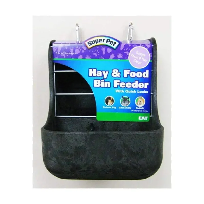 Kaytee® Hay & Food Bin Feeder with Quick Locks for Small Animal Assorted Color 5.75 X 6 X 7 Inch