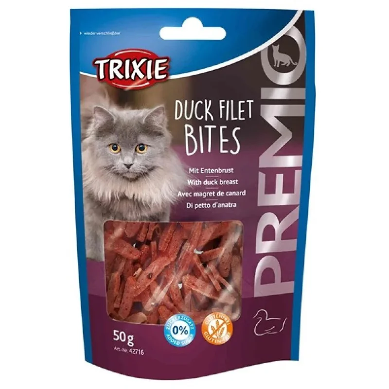 Trixie Premio Duck Filet Bites Cat Treat  50 gm