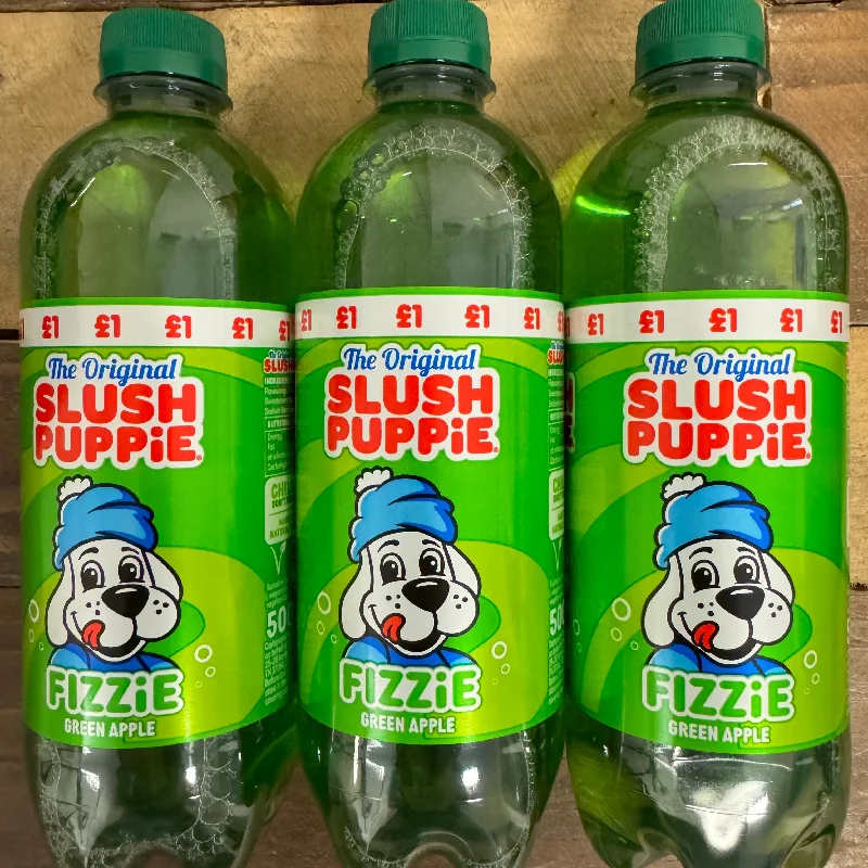 6x Slush Puppie Fizzie Green Apple Drinks (6x500ml)