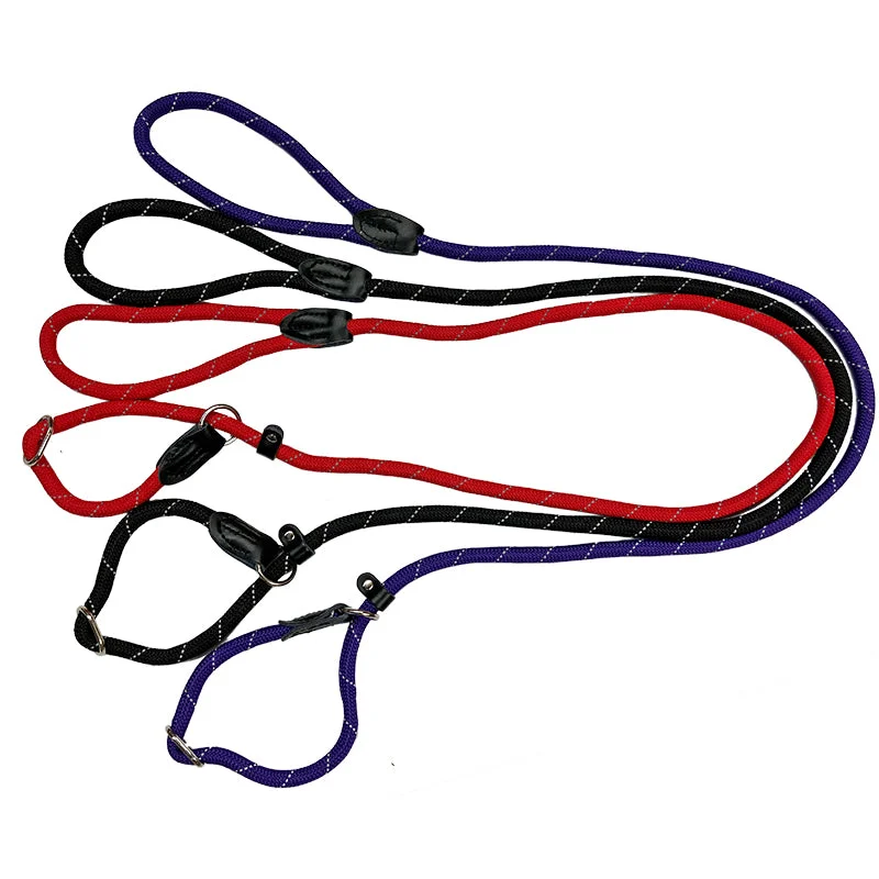 Slip Lead for Dogs with Figure 8 Training Aid - Miro & Makauri "REGULAR GRIP" Reflective Thread Slip Lead for Dogs with Figure 8 Training Aid - Miro & Makauri "REGULAR GRIP" Reflective Thread