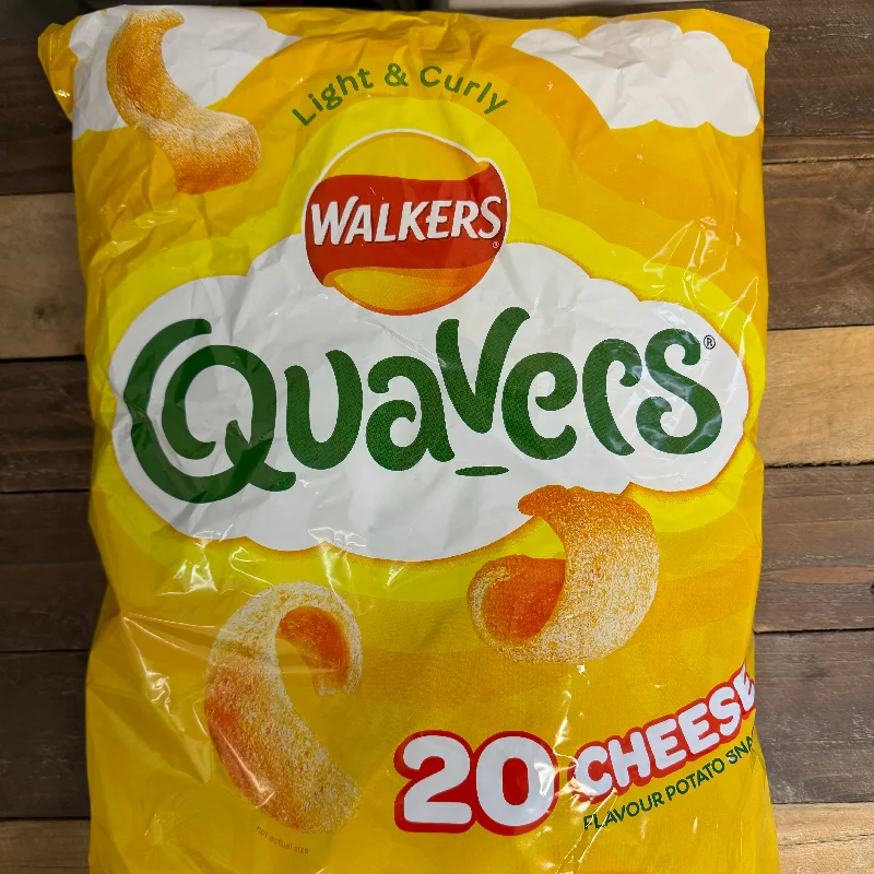 20x Walkers Quavers Cheese Snacks Bags (1 Pack of 20x16g)