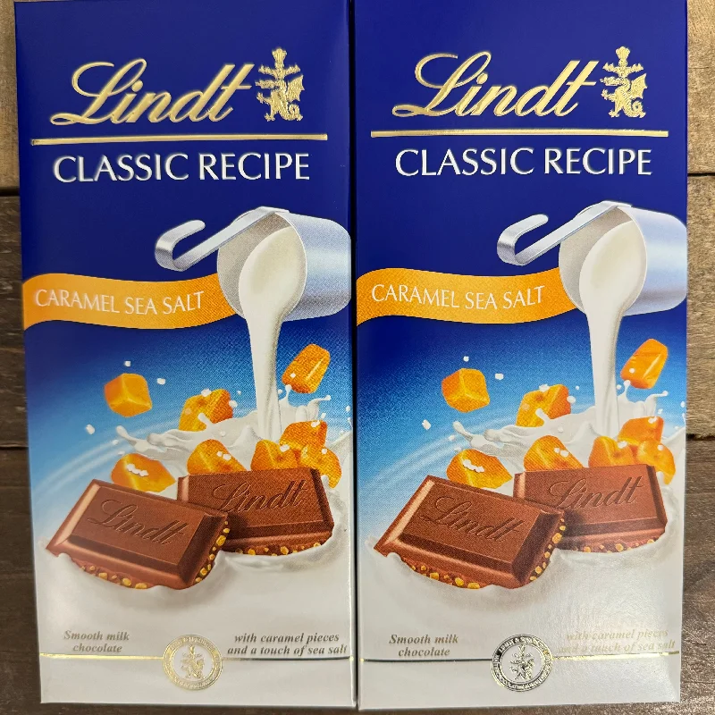 3x Lindt Classic Recipe Caramel Sea Salt Chocolate Bars (3x125g)