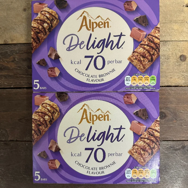 15x Alpen Delight Chocolate Brownie Cereal Bars (3 Packs of 5x19g)