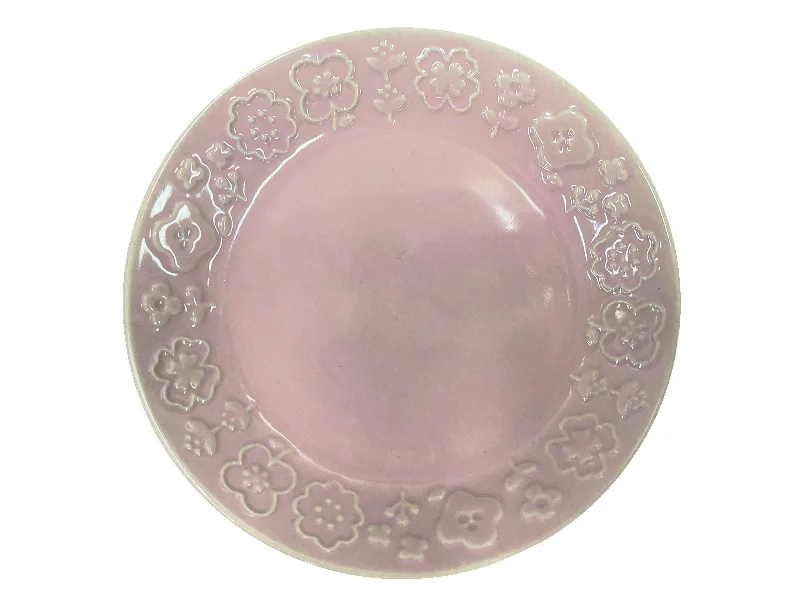 Embossed Botanic Plate Pink