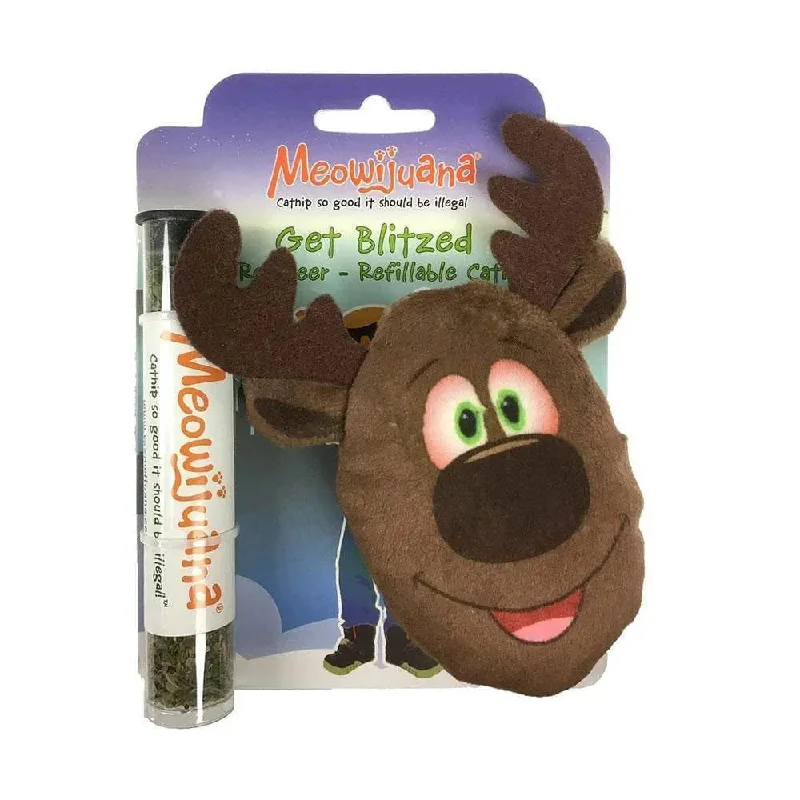 Meowijuana® Get Blitzed Refillable Reindeer Cat Toys