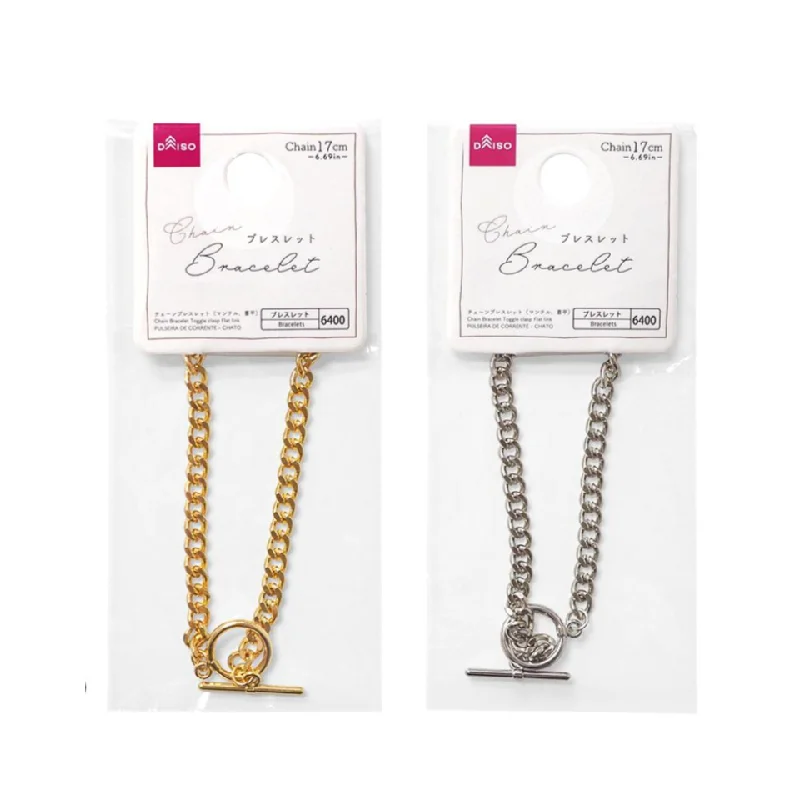 Chain Bracelet Toggle Clasp Flat Link