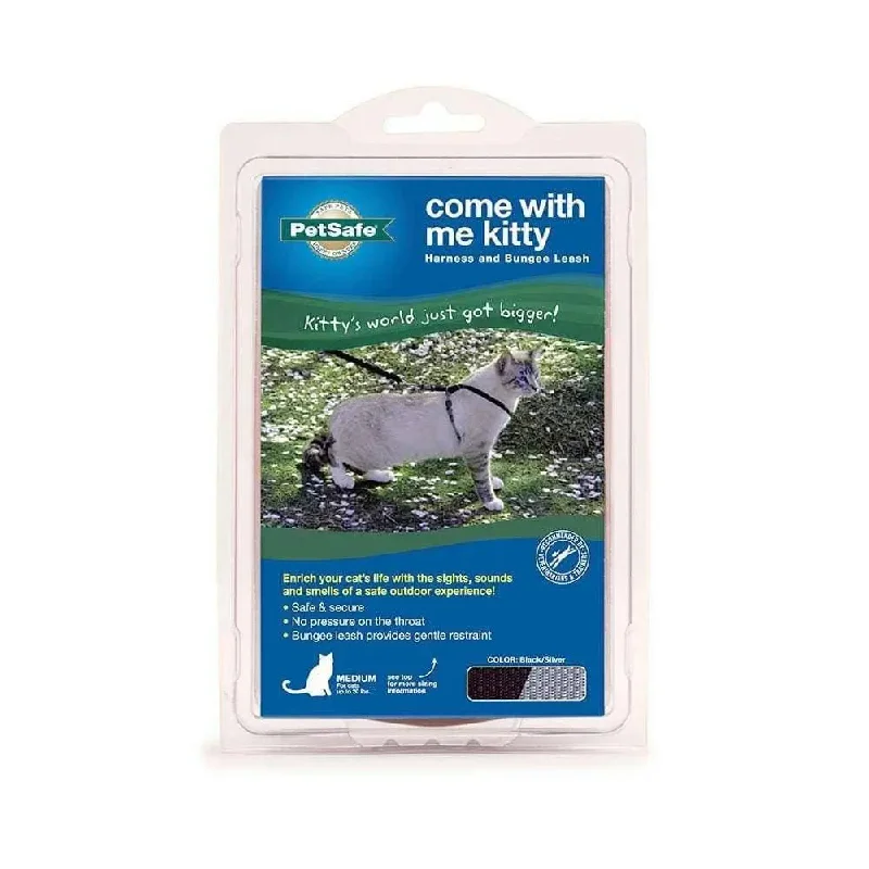 PetSafe® Come With Me Kitty™ Cat Harness & Bungee Leash Black Color Medium