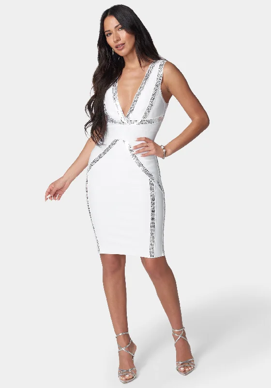 Bandage Metallic Midi Dress