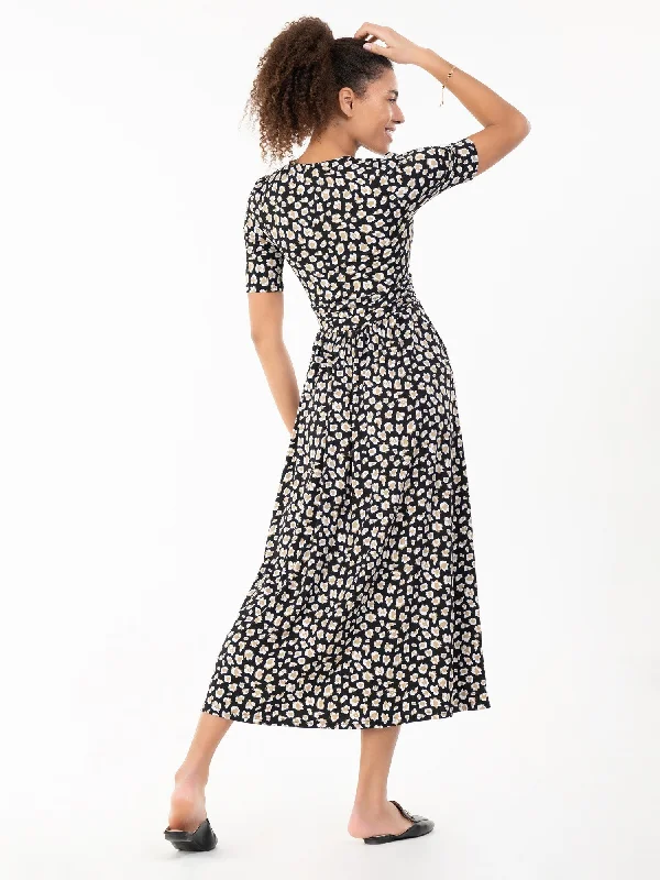 Jolie Moi Jenny Animal Print Jersey Maxi Dress, Black Animal