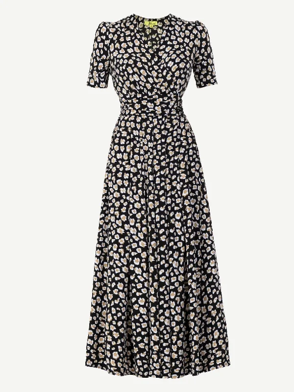 Jolie Moi Jenny Animal Print Jersey Maxi Dress, Black Animal