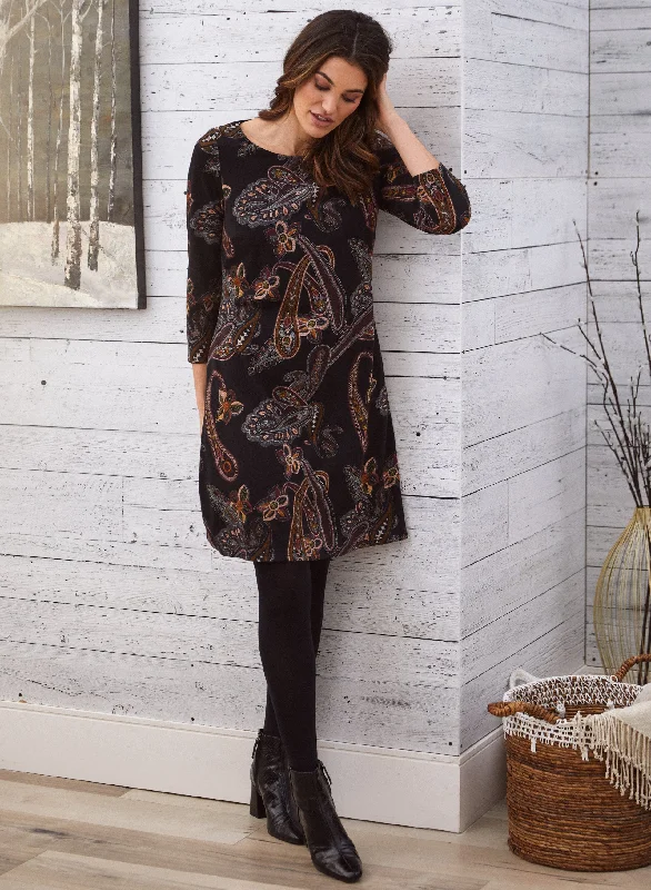 Paisley Print Trapeze Dress