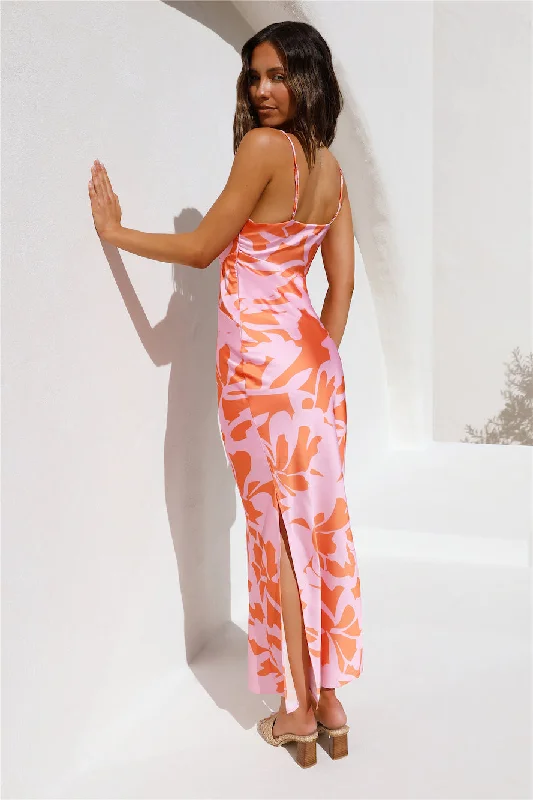 Solar Splendor Midi Dress Pink