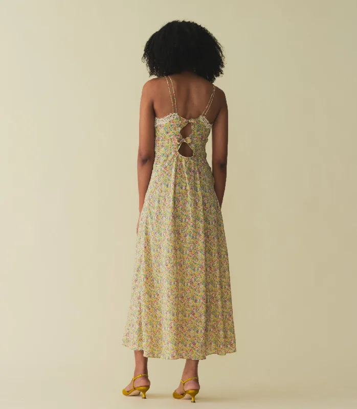 VENUS DRESS -- CHRYSANTHEMUM SKY FLORAL