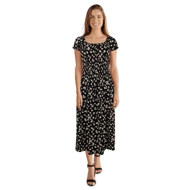 Women's Smock Cap Sleeve Dress