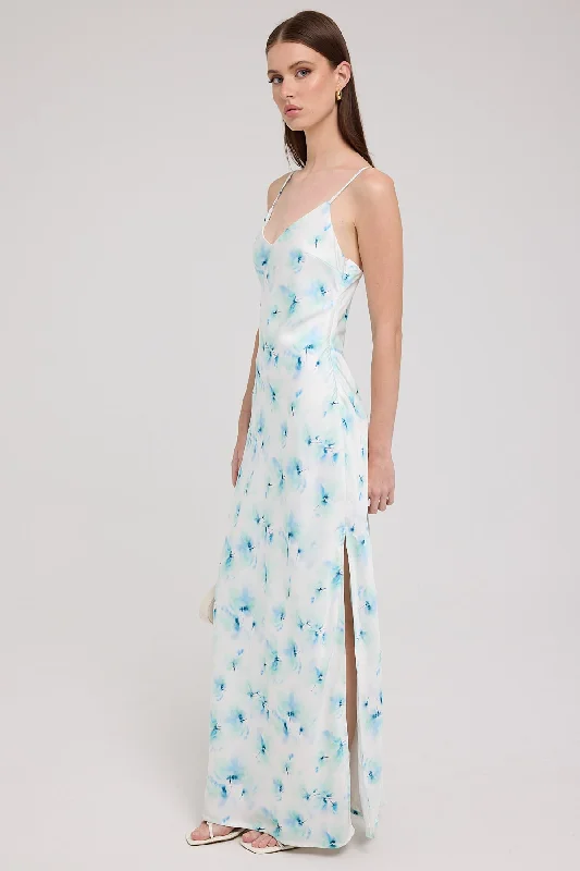 Perfect Stranger Forget Me Nots Maxi Dress White