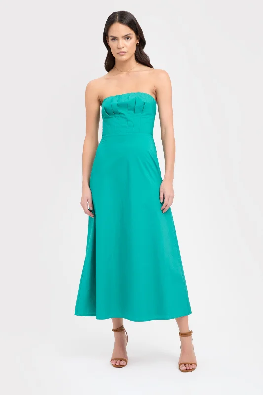 Poplin Strapless Dress