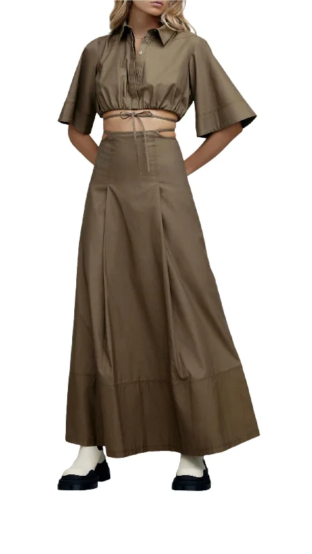 Addison Skirt In Khaki