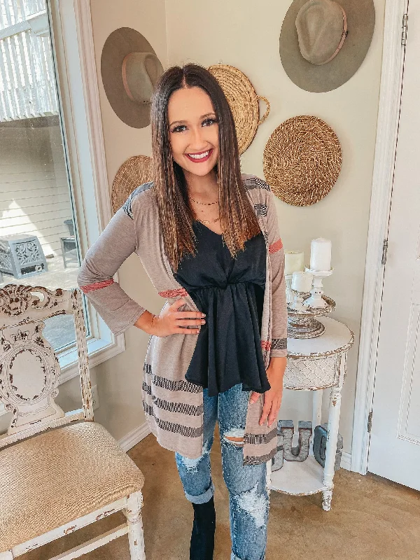 Last Chance Size Small | All Eyes On You Plaid Cardigan in Taupe