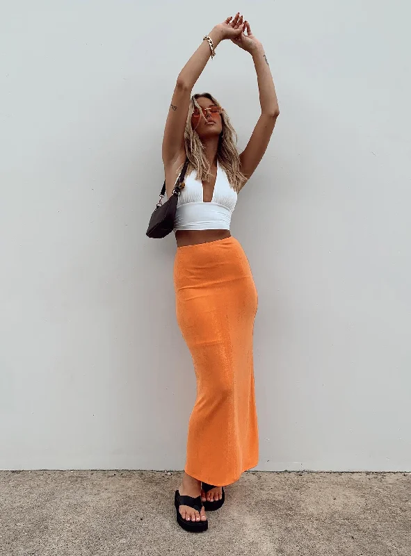 Harriette Maxi Skirt Orange