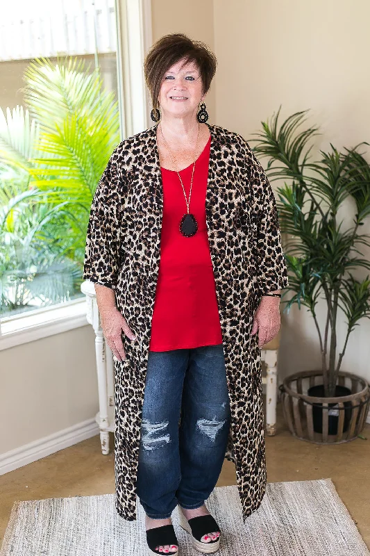 Better Believe It Leopard Print Duster Cardigan