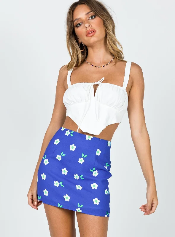 Selby Mini Skirt Blue Floral