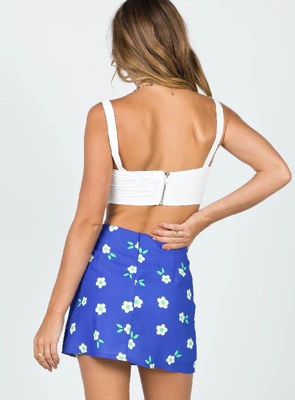 Selby Mini Skirt Blue Floral