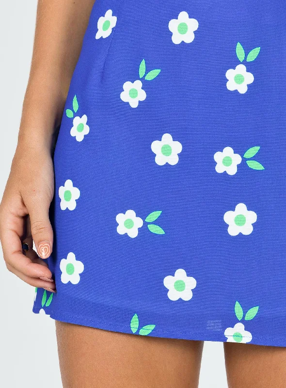 Selby Mini Skirt Blue Floral