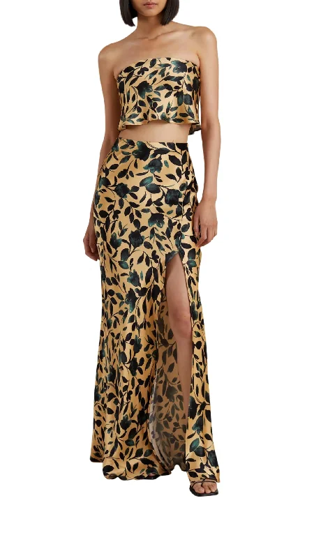 Silhouette Vine Skirt In Flloral Print