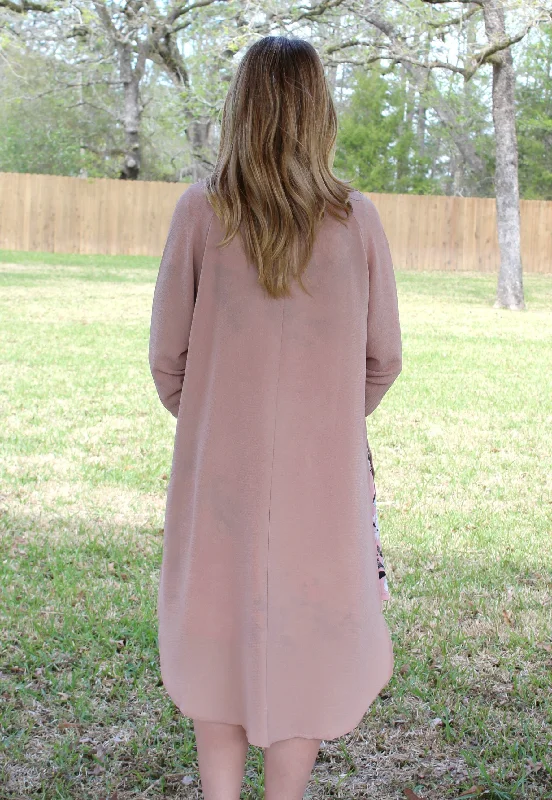 Last Chance Size Small | Simpler Times Midi Duster Kimono in Khaki