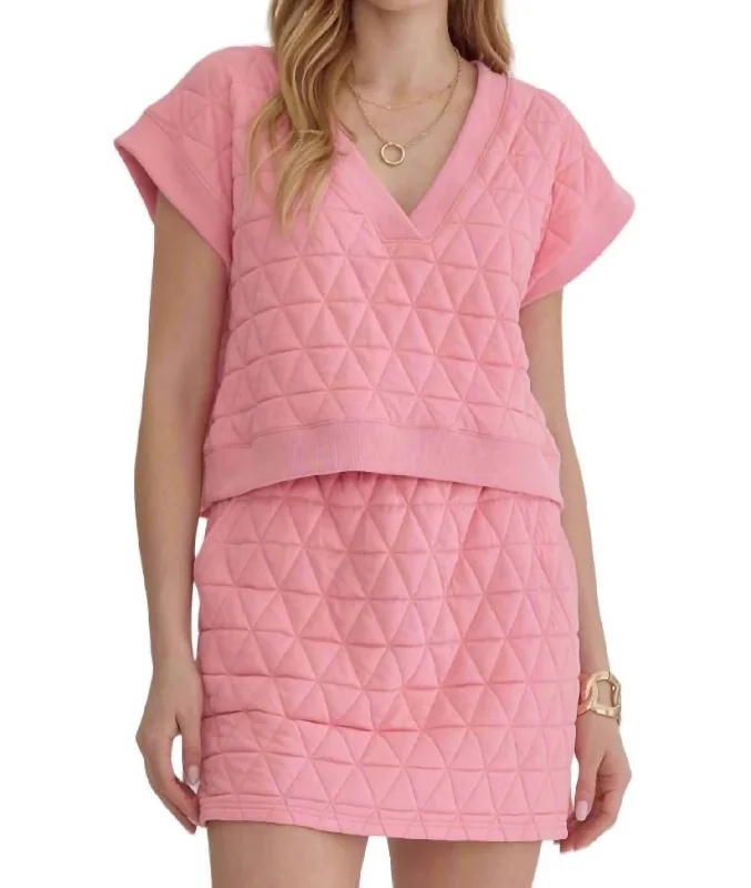 Traci Textured Skirt In Pink