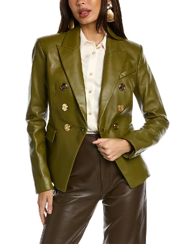 Balmain 6-Button Leather Jacket