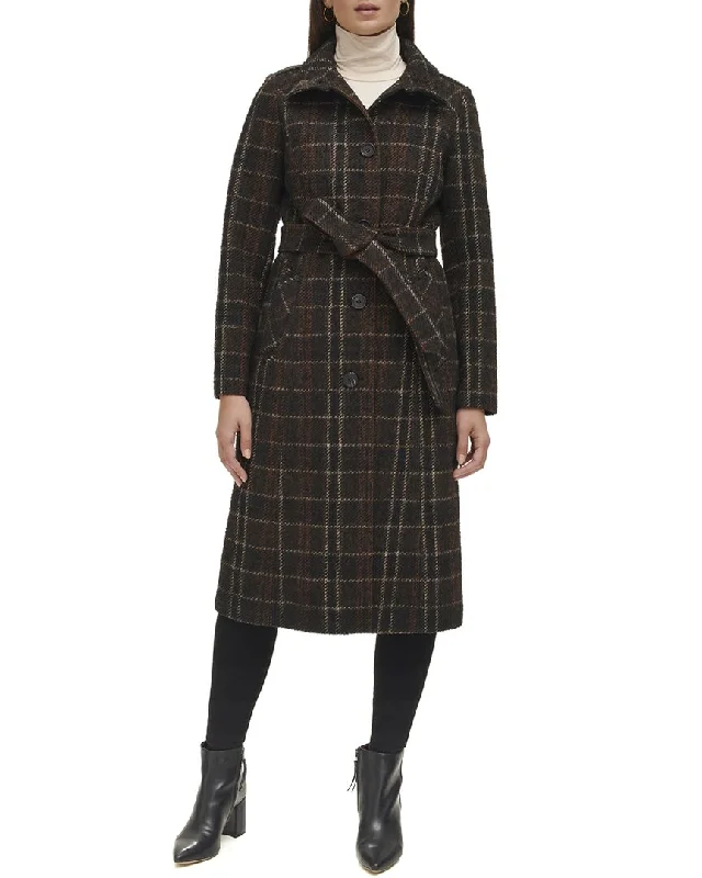 Kenneth Cole Stand Collar  Military Coat