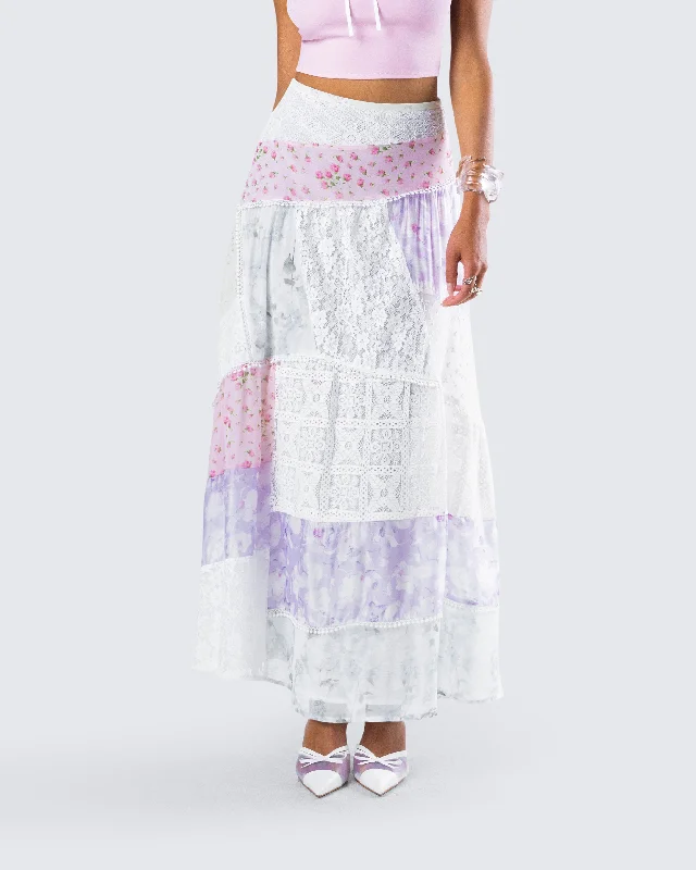 Abby Multi Floral Print Maxi Skirt