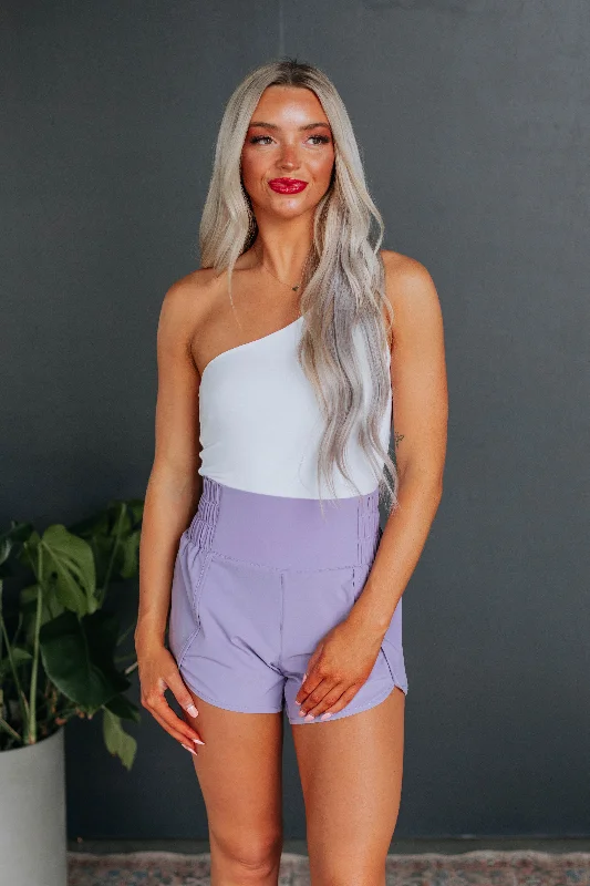 Erina Athleisure Shorts - Lavender