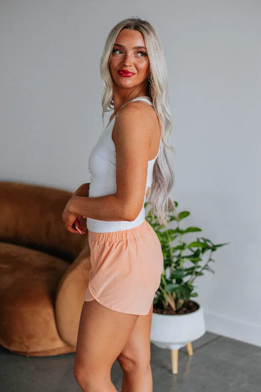 Erina Athleisure Shorts - Peach