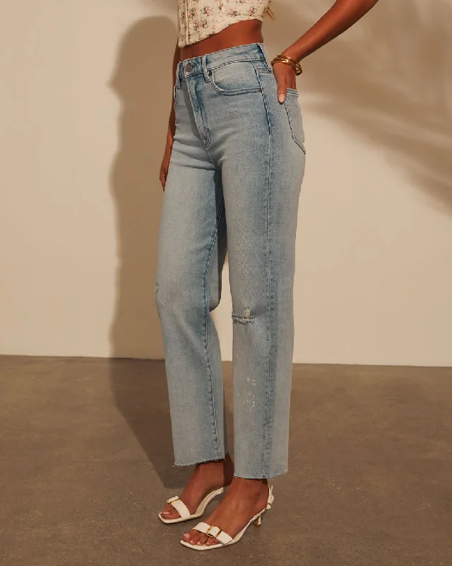 Frances Distressed Straight Leg Jeans