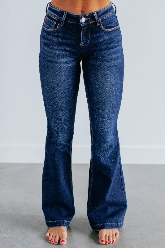 Palmer Risen Flare Jeans - Dark Wash