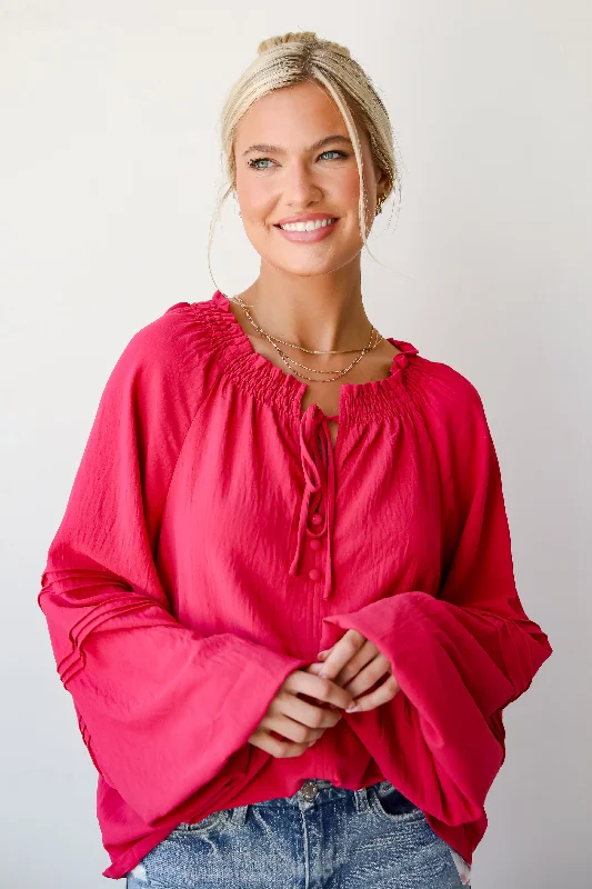 FINAL SALE - Adorable Impact Fuchsia Blouse