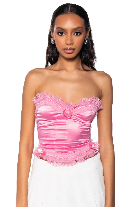 BRING ON THE FLIRT LACE DETAILED CORSET TOP