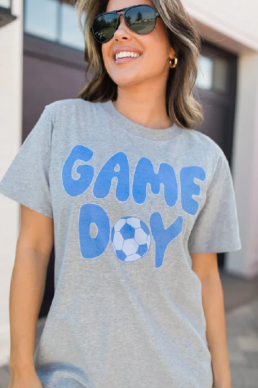 Game Day Soccer Light Grey Oversized Tee