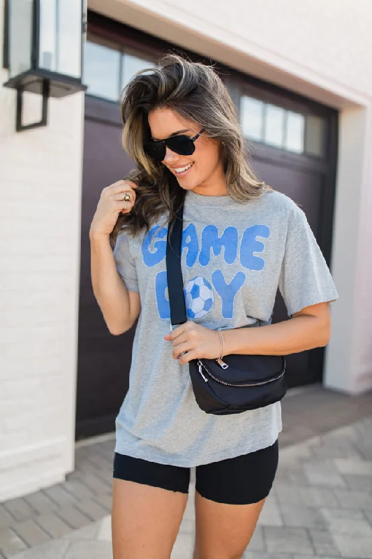 Game Day Soccer Light Grey Oversized Tee