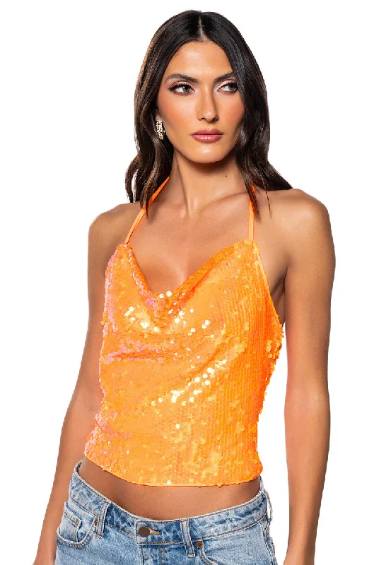 IN MY PRIME SLEEVELESS SEQUIN TOP